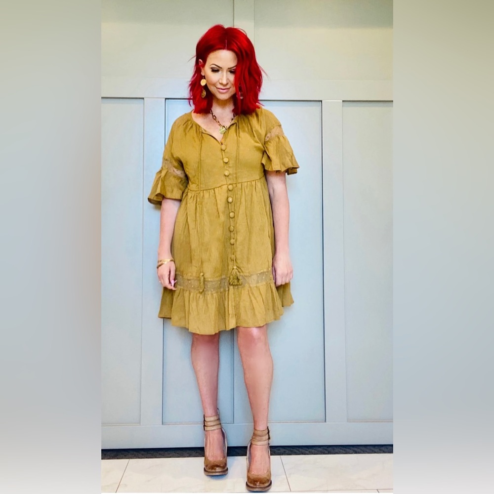 Free to be dress in moss green